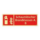Schaumlöscher Brandklassen A. B