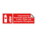 Schaumlöscher Verwendet gegen Brände in Holz, Papier und brennbaren Flüssigkeiten