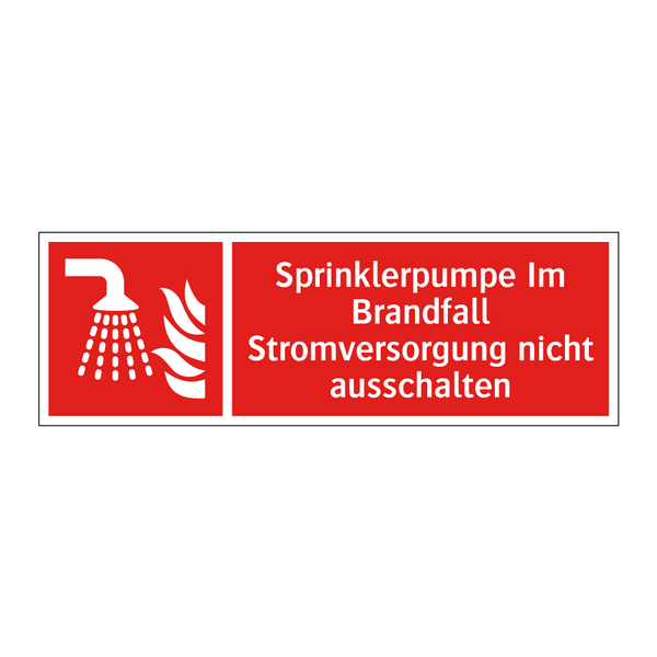 Sprinklerpumpe Im Brandfall Stromversorgung nicht ausschalten