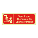 Ventil zum Absperren der Sprinkleranlage