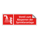 Ventil zum Absperren der Sprinkleranlage