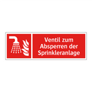 Ventil zum Absperren der Sprinkleranlage
