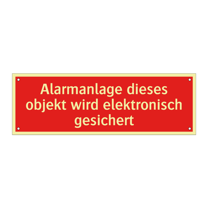 Alarmanlage dieses objekt wird elektronisch gesichert
