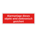 Alarmanlage dieses objekt wird elektronisch gesichert