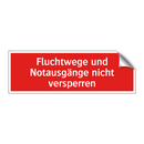 Fluchtwege und Notausgänge nicht versperren