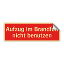 Aufzug im Brandfall nicht benutzen