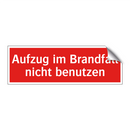 Aufzug im Brandfall nicht benutzen