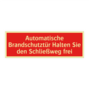 Automatische Brandschutztür Halten Sie den Schließweg frei