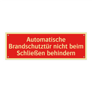 Automatische Brandschutztür nicht beim Schließen behindern