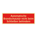 Automatische Brandschutztür nicht beim Schließen behindern