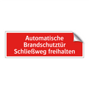 Automatische Brandschutztür Schließweg freihalten