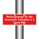 Rettungswege für die feuerwehr freihalten § 5 BauO NW
