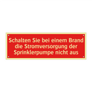 Schalten Sie bei einem Brand die Stromversorgung der Sprinklerpumpe nicht aus