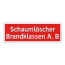 Schaumlöscher Brandklassen A. B
