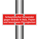 Schaumlöscher Verwendet gegen Brände in Holz, Papier und brennbaren Flüssigkeiten