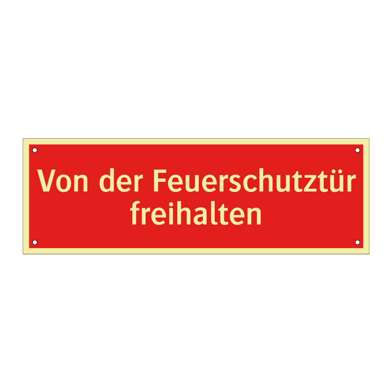 Von der Feuerschutztür freihalten