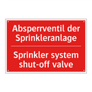 Absperrventil der Sprinkleranlage/.../ - Sprinkler system shut-off valve/.../