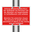 Achtung Brandschutzabschluss. /.../ - Attention fire protection closure. /.../