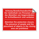 Achtung Brandschutzabschluss. /.../ - Attention fire protection closure. /.../