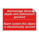 Alarmanlage dieses objekt wird /.../ - Alarm system this object is electronically /.../