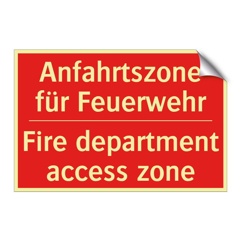 Anfahrtszone für Feuerwehr - Fire department access zone