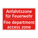 Anfahrtszone für Feuerwehr - Fire department access zone
