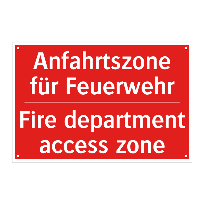 Anfahrtszone für Feuerwehr - Fire department access zone