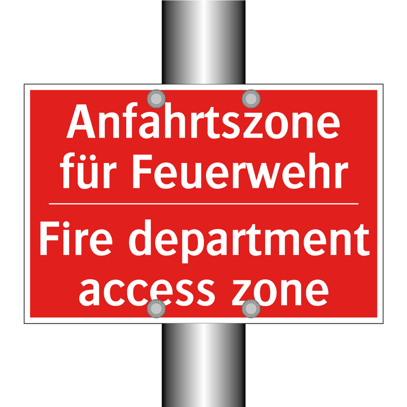 Anfahrtszone für Feuerwehr - Fire department access zone