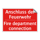 Anschluss der Feuerwehr - Fire department connection