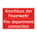Anschluss der Feuerwehr - Fire department connection