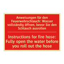 Anweisungen für den Feuerwehrschlauch: /.../ - Instructions for fire hose: Fully /.../