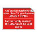 Aus Brandschutzgründen muss diese /.../ - For fire safety reasons, this /.../