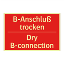 B-Anschluß trocken - Dry B-connection