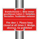 Brandschutztür 1. Bitte immer /.../ - Fire door 1. Please keep closed /.../