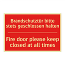 Brandschutztür bitte stets geschlossen /.../ - Fire door please keep closed at /.../