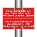 Brandschutztür Bitte stets geschlossen /.../ - Fire protection door Please keep /.../