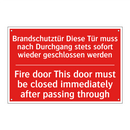 Brandschutztür Diese Tür muss /.../ - Fire door This door must be closed /.../