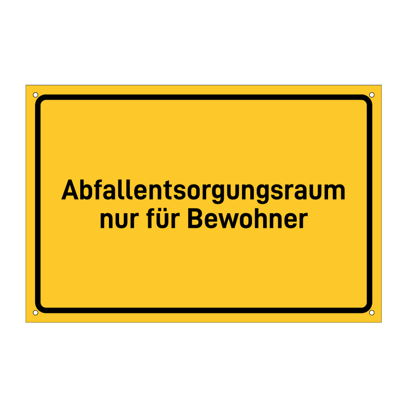 Abfallentsorgungsraum nur für Bewohner