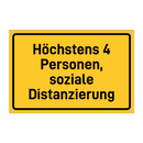 Höchstens 4 Personen, soziale Distanzierung & Höchstens 4 Personen, soziale Distanzierung