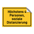 Höchstens 4 Personen, soziale Distanzierung & Höchstens 4 Personen, soziale Distanzierung