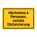 Höchstens 4 Personen, soziale Distanzierung & Höchstens 4 Personen, soziale Distanzierung