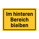 Im hinteren Bereich bleiben & Im hinteren Bereich bleiben & Im hinteren Bereich bleiben