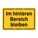 Im hinteren Bereich bleiben & Im hinteren Bereich bleiben & Im hinteren Bereich bleiben