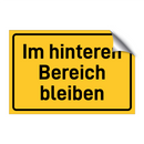 Im hinteren Bereich bleiben & Im hinteren Bereich bleiben & Im hinteren Bereich bleiben