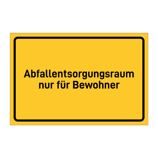Abfallentsorgungsraum nur für Bewohner