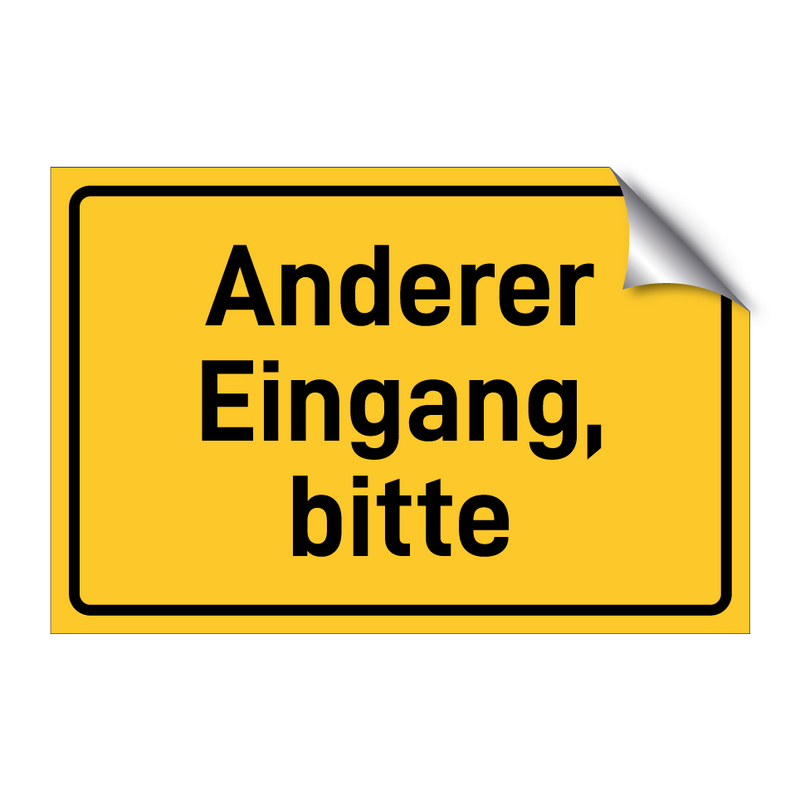 Anderer Eingang, bitte