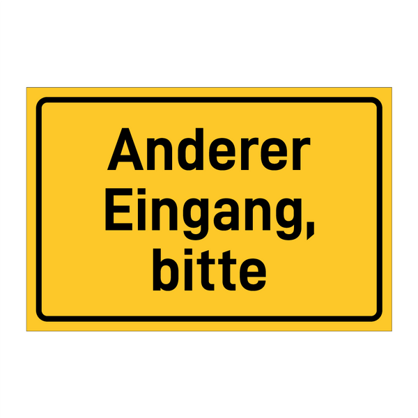 Anderer Eingang, bitte