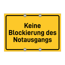 Keine Blockierung des Notausgangs & Keine Blockierung des Notausgangs