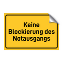 Keine Blockierung des Notausgangs & Keine Blockierung des Notausgangs