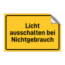 Licht ausschalten bei Nichtgebrauch & Licht ausschalten bei Nichtgebrauch